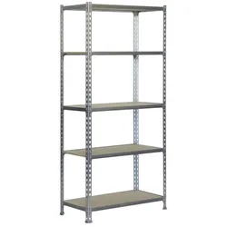 SimonRack Schwerlastregal 1800x800x300 mm, 5 Ebenen, Holzböden, 150 kg Tragkraft pro Ebene, Verzinkt - Maderclick
