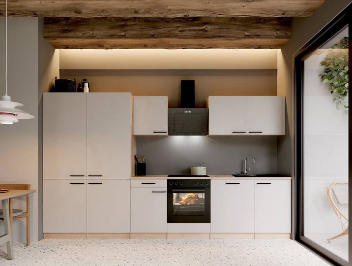 RESPEKTA Küche Merle, Küchenzeile Merle, Breite 340 cm, mit Soft Close, French-Door-Design