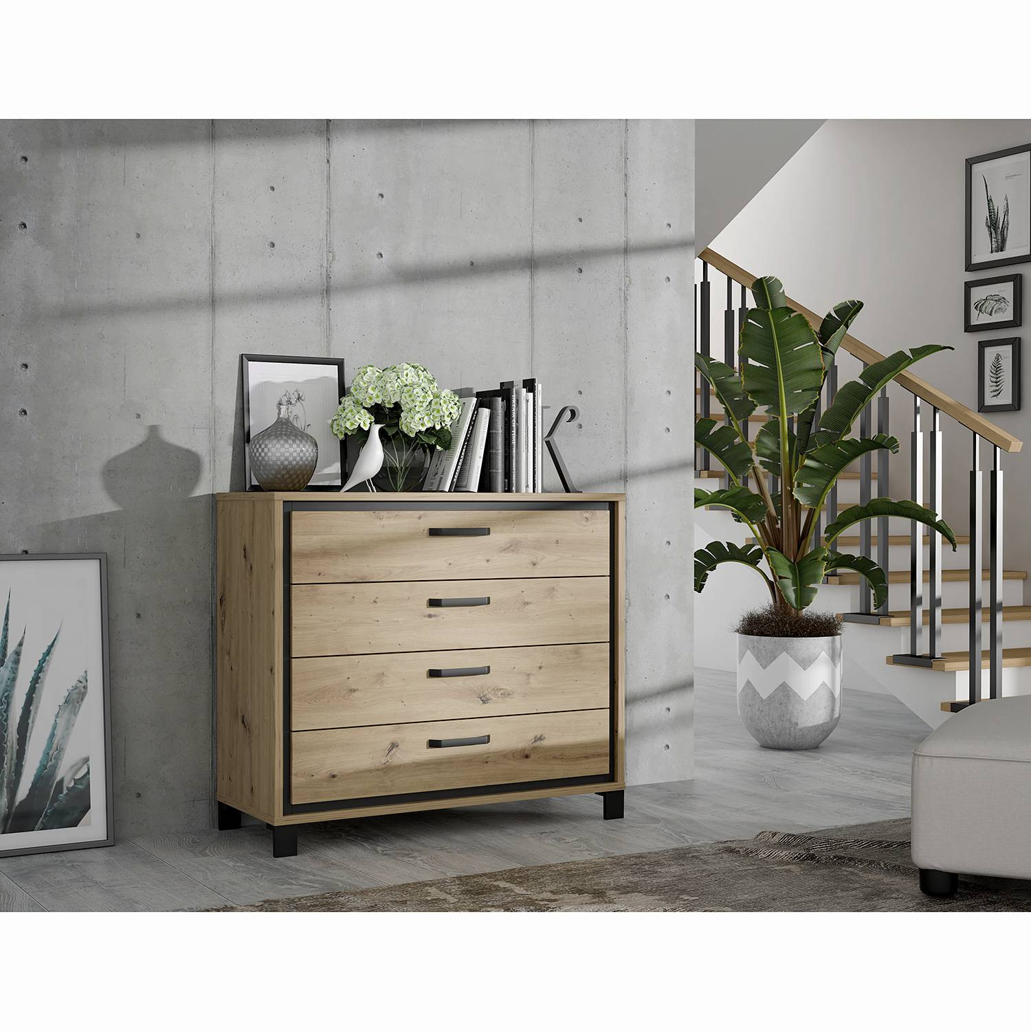 home24 Kast Roland Bruin B: 81 cm, D: 41 cm, H: 105 cm