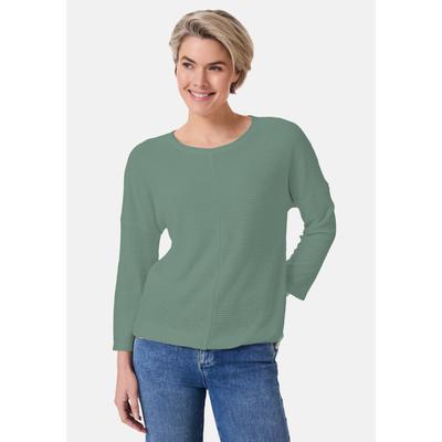 Sweatshirt STOOKER WOMEN "STCLEA Sweatshirt 3/4-Arm", Damen, Gr. 40/42, grün (feldspar grün), Sweatware, 46% Viskose, 30% Polyester, 24% Polyamid, regular fit, Rundhals, Sweatshirts Sweatshirt, Regular Fit Sweatshirt für Damen