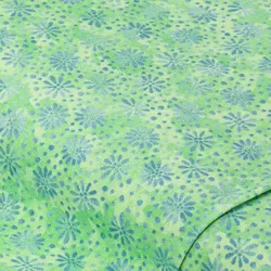 Baumwollstoff Batik-Sternblüte "Mona", blau/grün