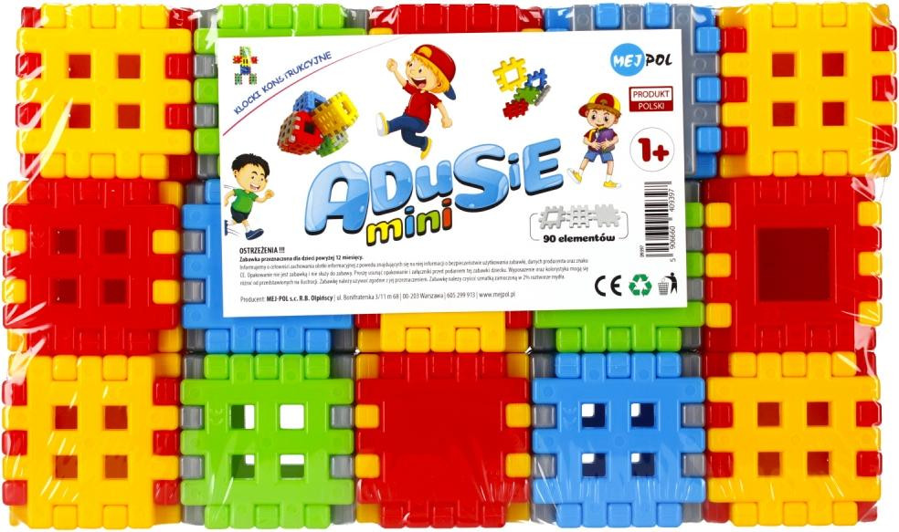 Mej-Pol Adusie Mini constructieblokken, 90 stuks, geschikt vanaf 1 jaar