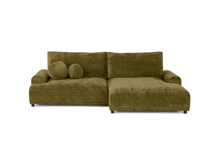 Best Mobilier Canapé d'Angle Convertible 4 places - NELLY Angle droit Vert Olive