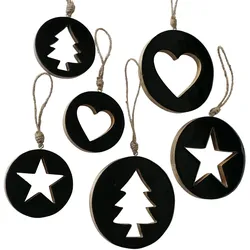 Boltze Dekoanhänger Thiva 2-teilig, B2 x Ø10-15 cm, schwarz