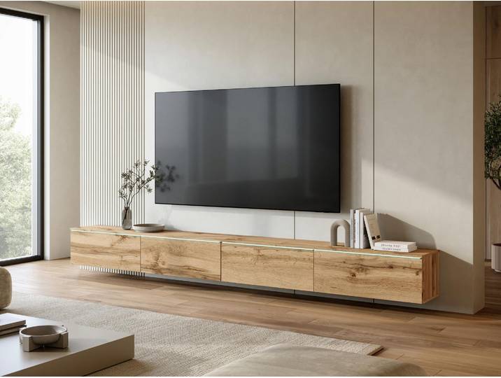 Table basse CERIEE 300 - couleur chêne clair + éclairage LED offert