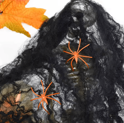 Inspire Curations White Stretch Spider Web Halloween Decoration Artificial Cobweb Party Decor black