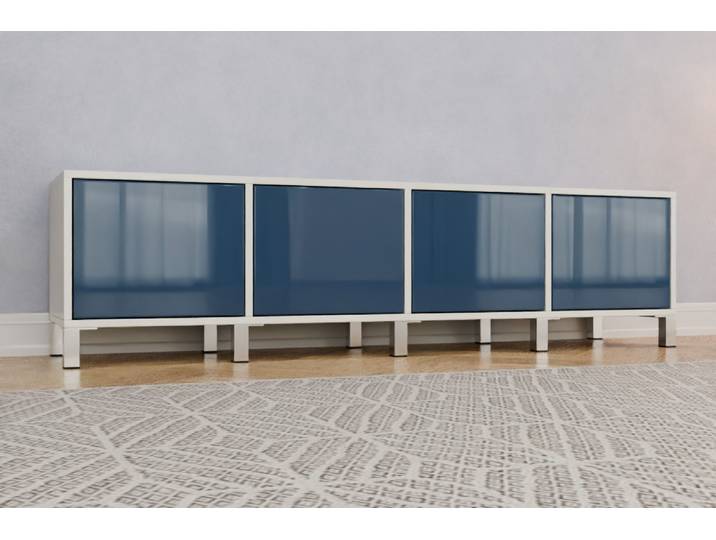 Büro Sideboard nach Maß - RAL 5000 Violettblau - 49x184x42cm - Individuell konfigurieren