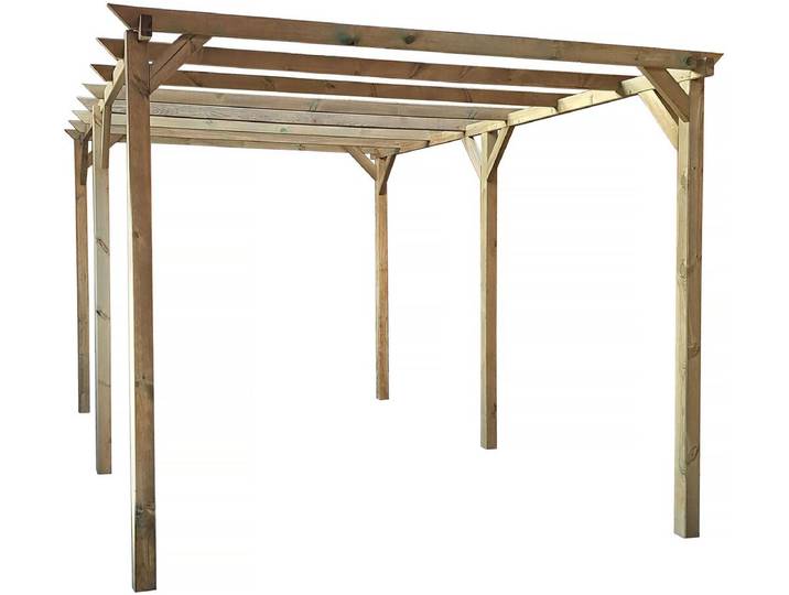 Carport voiture en bois Solar II 3 x 5 x 2.4