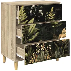 vidaXL, Kommode + Sideboard, Kommode RHENEN Dschungelmotiv 66 x 36,5 x 75 cm Holzwerkstoff (36.50 x 66 x 75 cm)