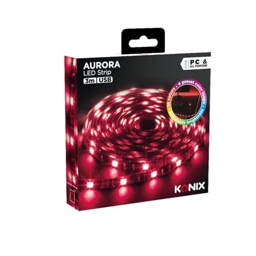 Konix Drakkar universele RGB ledstrip met afstandsbediening en USB, 300 cm