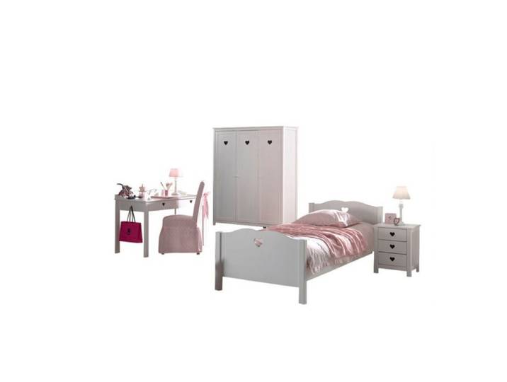 Ensemble de meubles pour enfant - Vipack - Amori - Bois Blanc - Lit classique - 159x57x190 cm