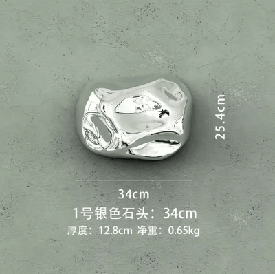 Inspire Picks Abstract Stone Wall Pendant Modern Wall Hanging Decor For Living Room & Dining Spaces silvery34.1