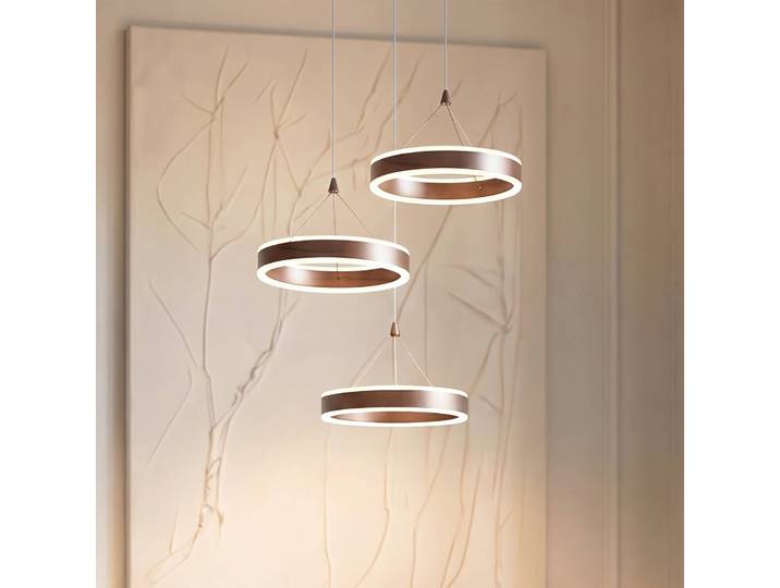 Hängeleuchte Kolo Lucande, dimmbar, braun / rost, für Wohn- / Esszimmer, Metall, Modern
