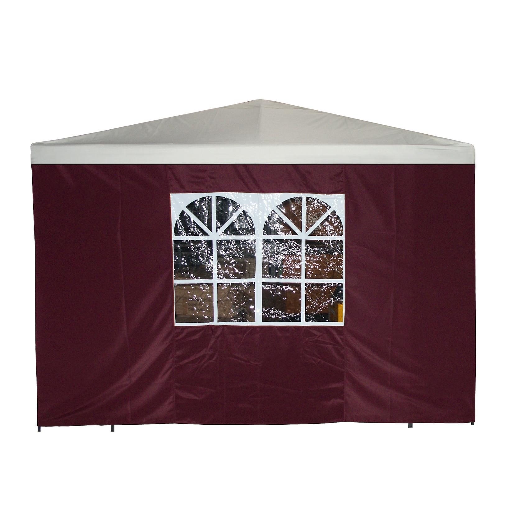 Seitenplane für Pavillon, 3x1,9 Meter, Polyester bordeaux mit Fenster