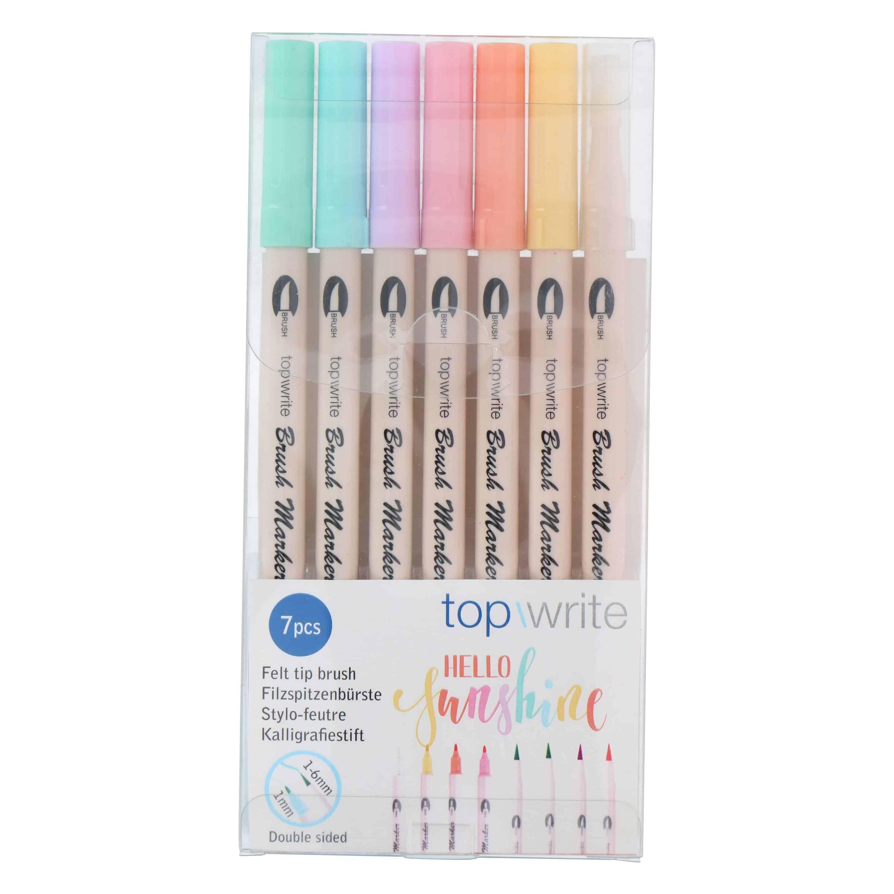 Topwrite Filzstifte doppelseitig mit Brush-Spitze (7x) (8711252264738)