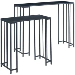 Helloshop26 - Set aus 2 ineinander schiebbaren Konsolentischen schwarz diameterrsta