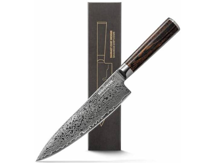 Reishunger Damast Chef Messer – Profi Chef Messer aus hochwertigem Damaststahl – Besonders lang & universell einsetzbar