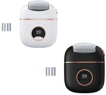 Inspired Finds Electric Foot Callus Remover With Digital Display USB Rechargeable Foot Grinder black+white