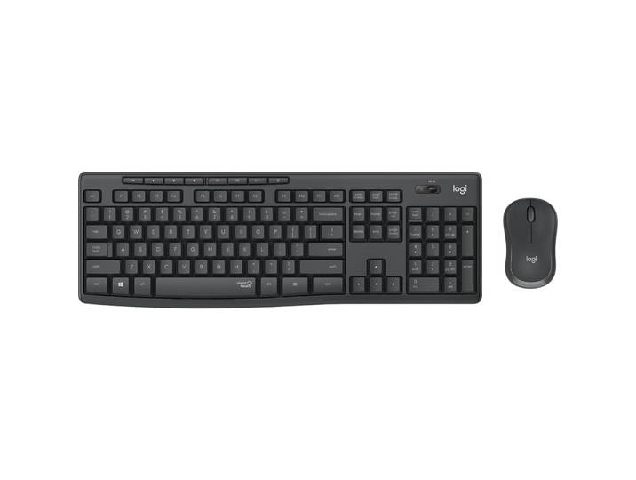 Logitech MK295 Silent Wireless Combo, Taille réelle (100 %), USB, QWERTY, Graphite, Souris incluse 920-009810