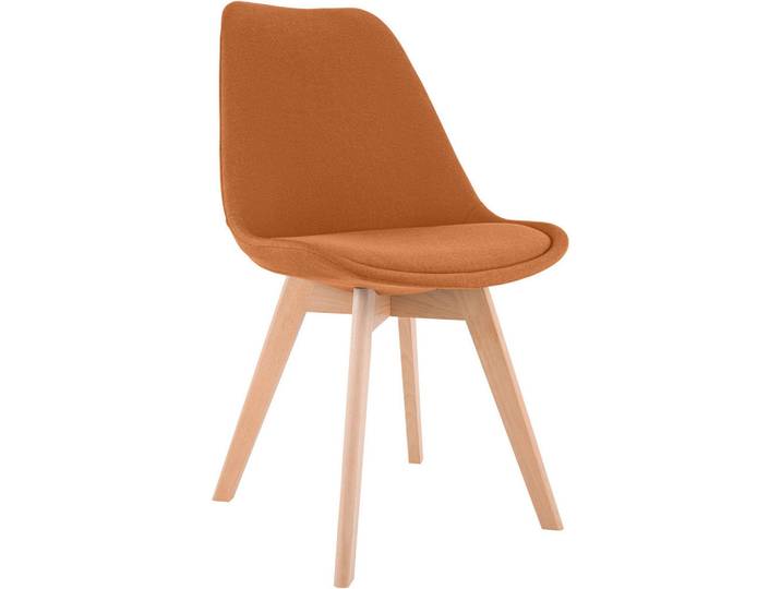 CLP Stuhl Stoff orange, Orange, Holz, 49x83x50 cm, Esszimmer, Stühle