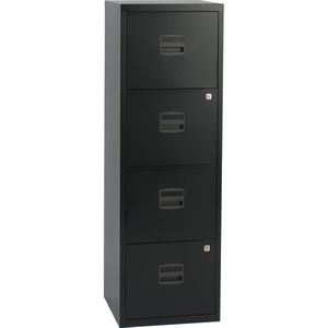Bisley-Home Hängeregisterschrank PFA4F-633, 1-bahnig, 4 Schübe, schwarz