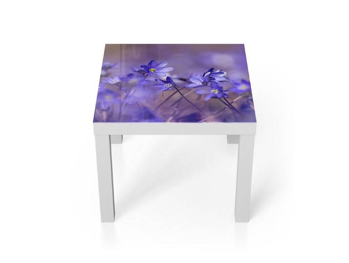 DEQORI Couchtisch 'Blaue Traumblüten', Glas Beistelltisch Glastisch modern