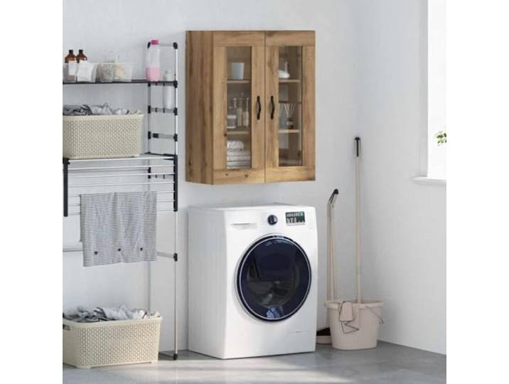 RJPLMFV Wandschrank aus Holz, 69,5 x 34 x 90 cm Regal aus Glas, Griff aus Metall, für Wohnzimmer, zeitgenössisch