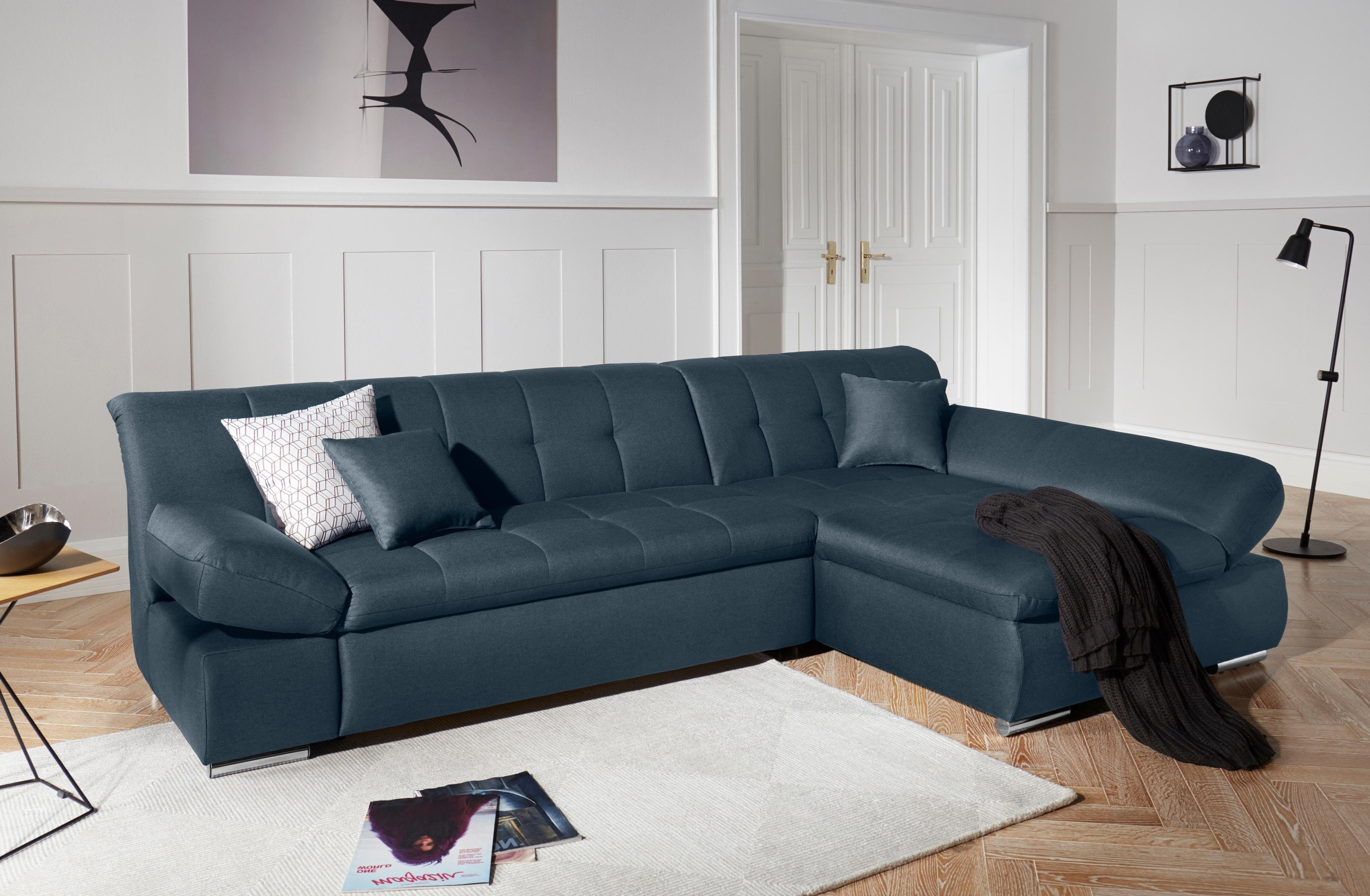 DOMO collection "MONA 297x173 cm, modern & komfortabel, optional mit Komfortfunktionen" whlw. mit Bettfunktion, L-Form