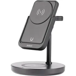Deltaco 3-in-1 Magnetischer Wireless Charger (18 W), Wireless Charger, Schwarz