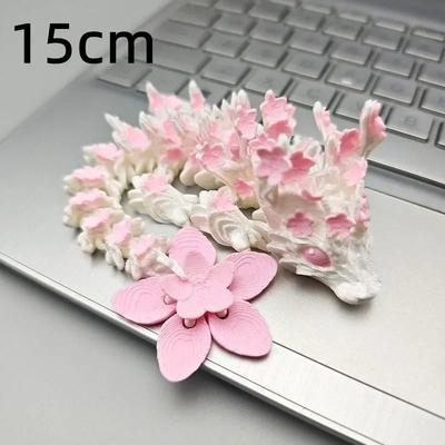 Uplift Essentials "Cherry Blossom Dragon   Articulated ""Love Dragon"" Desktop Ornament pink 6 In (15 Cm)"