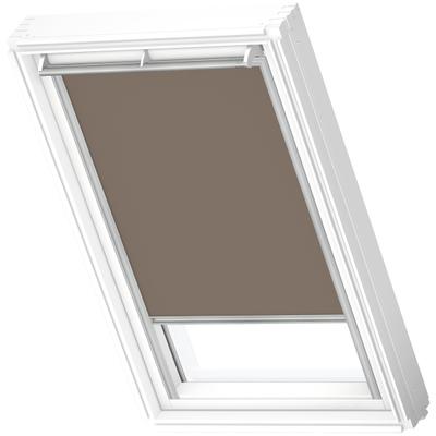 Verdunklungsrollo VELUX "DKL MK12 4574SWL", braun (nougat, weiß), MK12, stufenlos positionierbar, Aluminium, Polyester, Rollos, Verdunklungsrollo, weiße Führungsschienen & Griffleiste