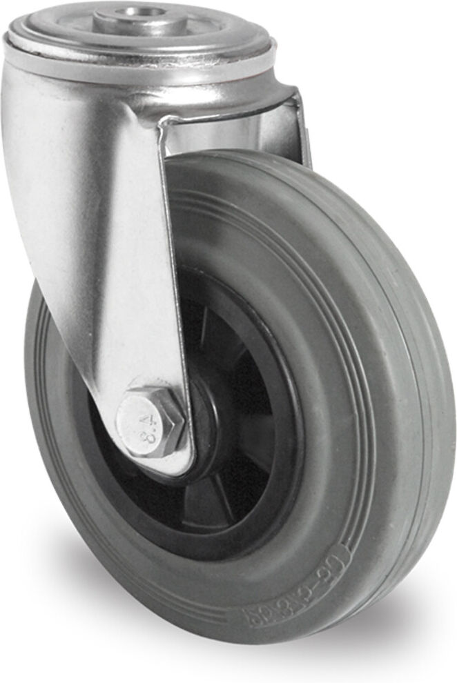 CASCOO Rückenlochlenkrolle ø 125 mm Serie P4R2 Rollenlager (HBH85W0125P4R2R0N)