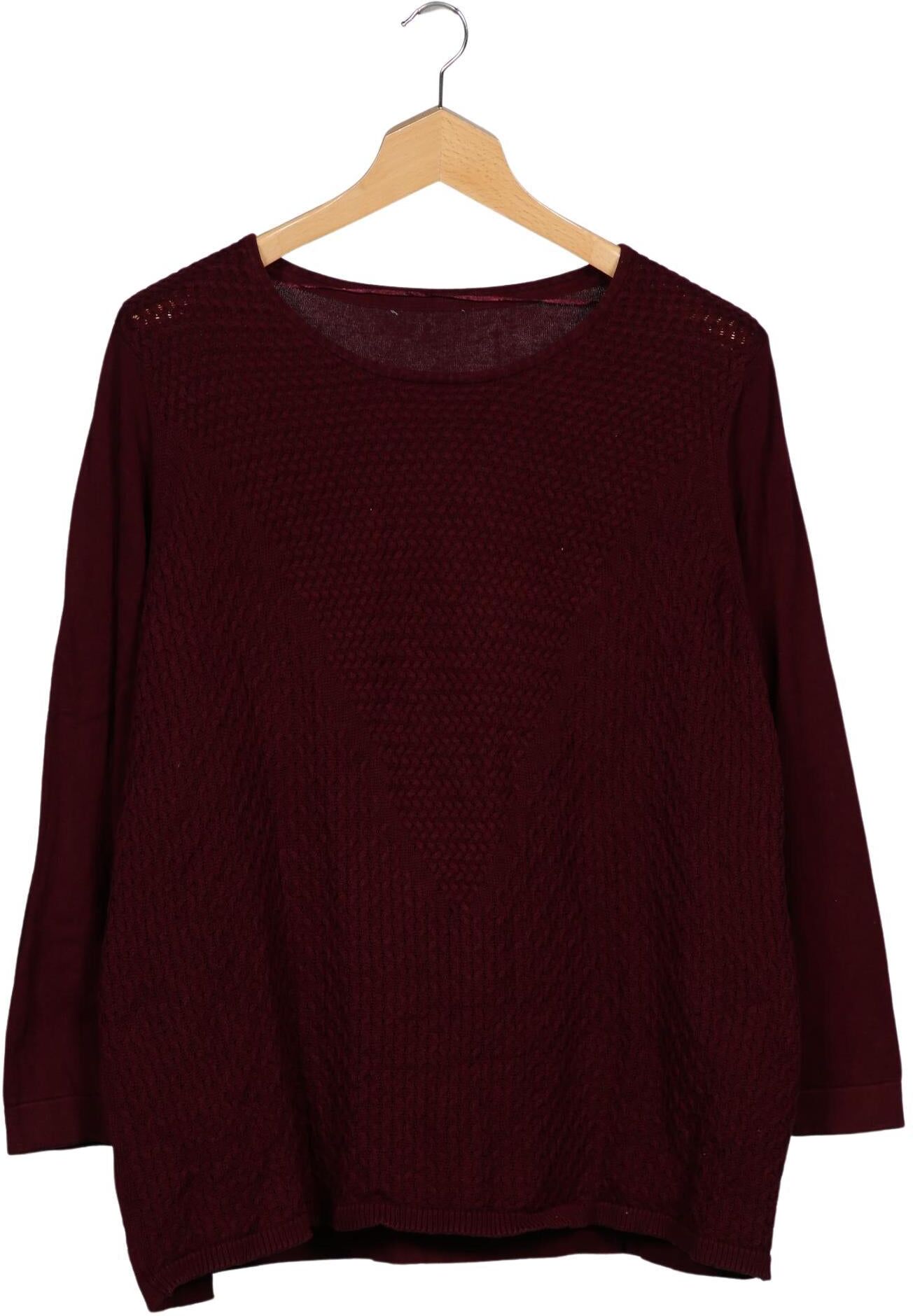 Ulla Popken Damen Pullover, Bordeaux, Gr. Xxl, Baumwolle - Second Hand