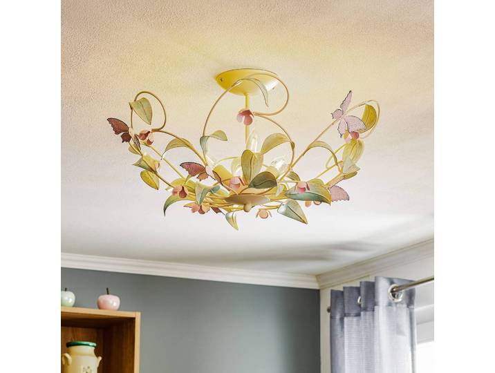 Deckenleuchte Butterfly Luminex, dimmbar, für Wohn- / Esszimmer, Edelstahl, Florentiner
