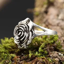 Drachensilber Giftring Rose Schmuck Silber 925/000 Ring 58 - Silber