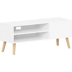 TV-Element in Weiß, Hellbraun ca. 120x49x40 cm
