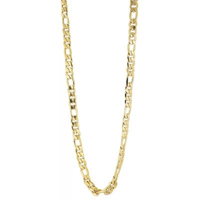 Kette ohne Anhänger ADELIA´S "Unisex Edelstahl Figarokette Halskette" Gr. 43, gold, Halsketten, Damen, 43, Edelstahl