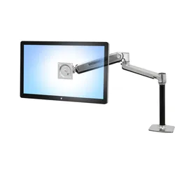 Ergotron LX Monitor Arm mit patentierter CF-Technologie (Tisch, 46", 13.60 kg), Monitor Halterung, Silber
