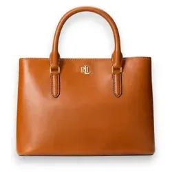 Lauren Ralph Lauren für Damen. 431876725005 Leder Satchel Tasche Marcy braun (OSFA), Lässig, Klassisch