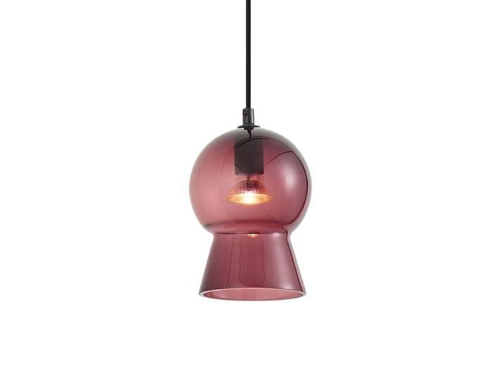 Qazqa Suspension Rétro Noire Avec Verre Violet Pour Système De