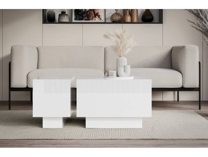 Couchtische MONA36 Weiß Hochglanz