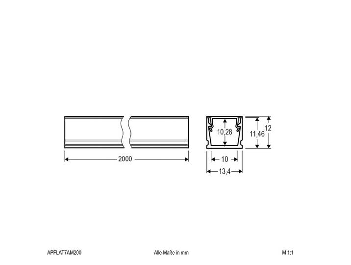 EVN APFLAT7 Alu-Profil 200cm, U-Profil, aluminium, alu / grau / zink, Aluminium