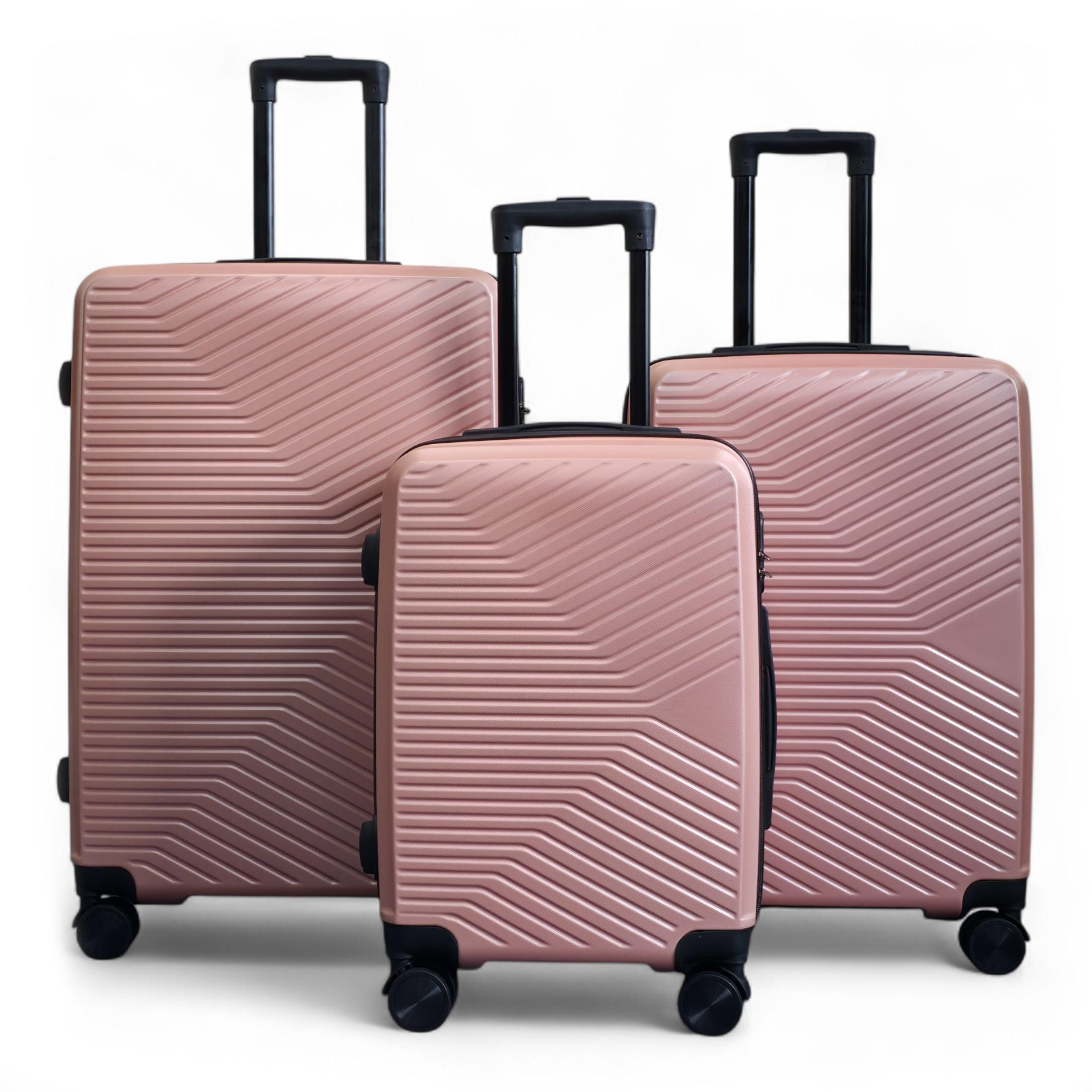 Hartschalenkoffer in Roségold, robust, 8 Rollen, Handgepäck, Koffer