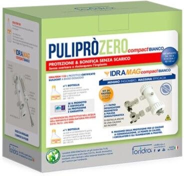 Foridra Puliprò zero compact bianco contenente Idraterm 110, Idraterm 300 e Idramag