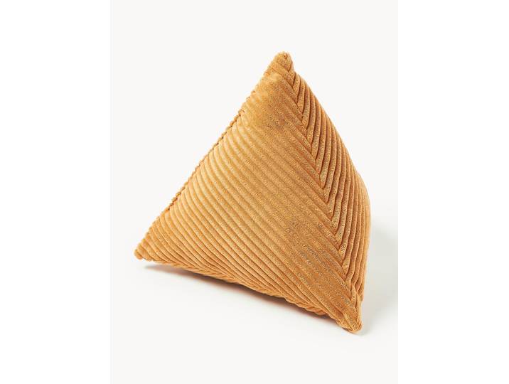 Coussin triangulaire en velours côtelé Kylen