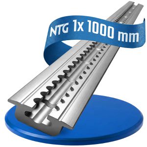 NTG Airlineschiene Standard, zum Kleben & Schrauben, 100 cm, aus Aluminium, silber, eckig