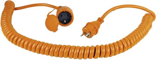 AS Schwabe 70413 Strom Verlängerungskabel 16A Orange 5m H07BQ-F 3G 1,5mm² Spiralkabel