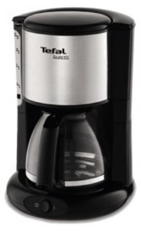 Tefal Subito koffiezetapparaat voor filterkoffie, 1,25 liter, 1000 W, zwart, roestvrij staal