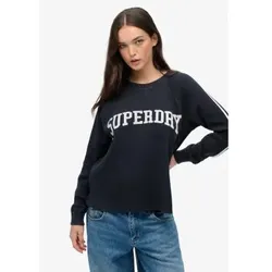 Superdry für Damen. W6012134A Athletic Essentials Grafik Sweatshirt navy (S), Lässig, Baumwolle, Langarm, Marine