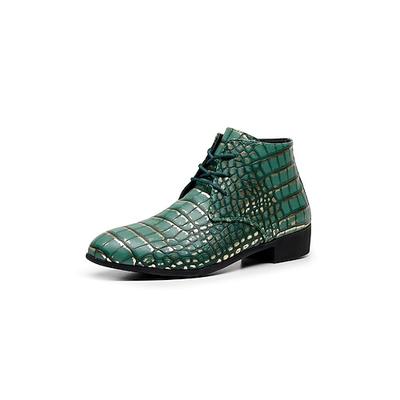 Rote Herrenstiefel mit Krokodilmuster, stylisches Kunstleder, Schnürdesign, bequeme Passform, trendige Festivalschuhe für Musikliebhaber – perfekt für Musikfestivals, Konzerte und Open-Air-Veranstaltungen